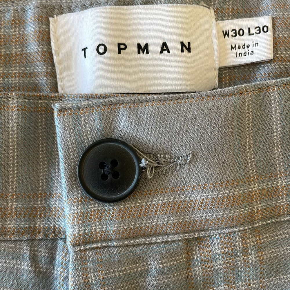 Men's Gray Plaid Pants by Top man | W30 x 30L - Picture 3 of 5
